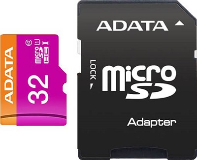 MICRO SD 32GB AData + SD adapter AUSDH32GUICL10-RA1