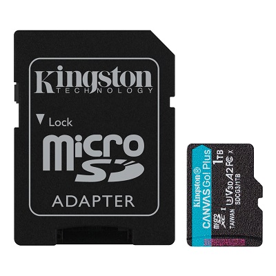 Micro SD Card + adapter 1TB KINGSTON Canvas Go! Plus SDCG3/1TB V30, A2