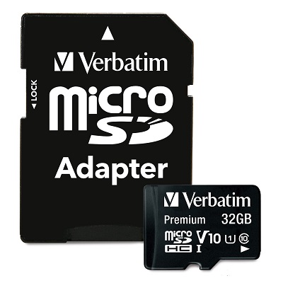 Micro SD Card + adapter 32GB Verbatim 44083